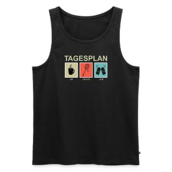 Badminton Geschenkidee Sport Design - Männer Premium Bio Tank Top - Schwarz - Vorne - Michal (187cm)