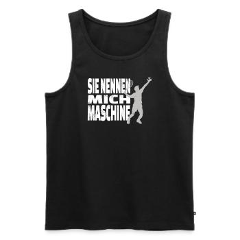 Badminton Geschenkidee Sport Design - Männer Premium Bio Tank Top - Schwarz - Vorne - Michal (187cm)