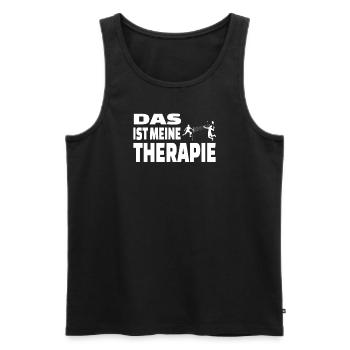 Badminton Geschenkidee Sport Design - Männer Premium Bio Tank Top - Schwarz - Vorne - Michal (187cm)