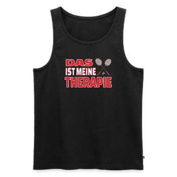 Badminton Geschenkidee Sport Design - Männer Premium Bio Tank Top - Schwarz - Vorne - Michal (187cm)