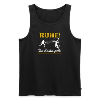 Badminton Geschenkidee Sport Design - Männer Premium Bio Tank Top - Schwarz - Vorne - Michal (187cm)