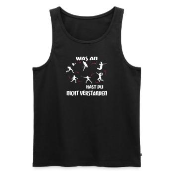 Badminton Geschenkidee Sport Design - Männer Premium Bio Tank Top - Schwarz - Vorne - Michal (187cm)