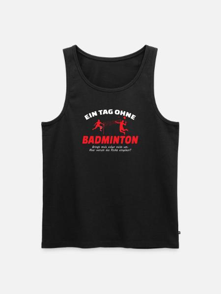Badminton Geschenkidee Sport Design - Männer Premium Bio Tank Top - Schwarz
