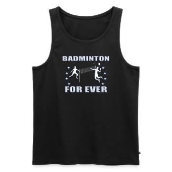 Badminton Geschenkidee Sport Design - Männer Premium Bio Tank Top - Schwarz - Vorne - Michal (187cm)