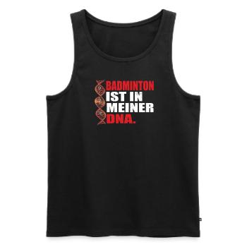 Badminton Geschenkidee Sport Design - Männer Premium Bio Tank Top - Schwarz - Vorne - Michal (187cm)