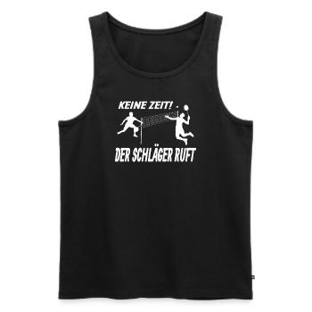 Badminton Geschenkidee Sport Design - Männer Premium Bio Tank Top - Schwarz - Vorne - Michal (187cm)
