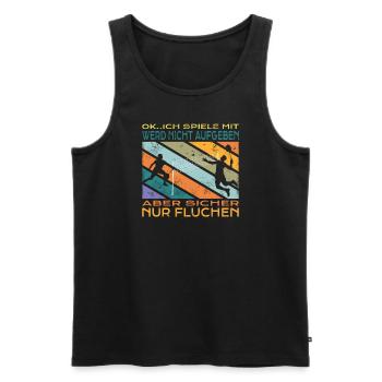 Badminton Geschenkidee Sport Design - Männer Premium Bio Tank Top - Schwarz - Vorne - Michal (187cm)