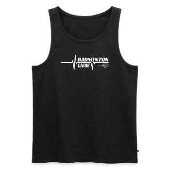 Badminton Geschenkidee Sport Design - Männer Premium Bio Tank Top - Schwarz - Vorne - Michal (187cm)