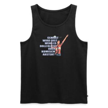 Badminton Geschenkidee Sport Design - Männer Premium Bio Tank Top - Schwarz - Vorne - Michal (187cm)