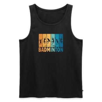 Badminton Idée cadeau Sport Design - Débardeur bio Premium Homme - noir - Devant - Michal (187cm)