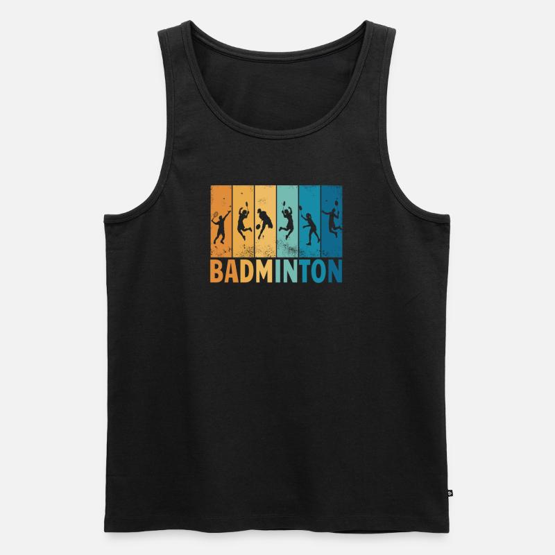 Badminton Geschenkidee Sport Design - Männer Premium Bio Tank Top - Schwarz