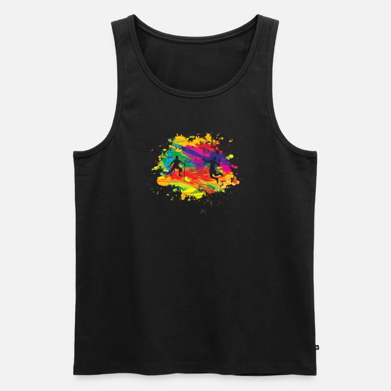 Badminton Geschenkidee Sport Design - Männer Premium Bio Tank Top - Schwarz