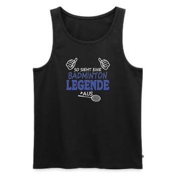 Badminton Geschenkidee Sport Design - Männer Premium Bio Tank Top - Schwarz - Vorne - Michal (187cm)