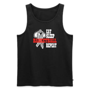 Basketball Geschenkidee Sport Design - Männer Premium Bio Tank Top - Schwarz - Vorne - AI Model Male 178 light (178cm)