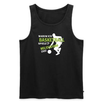 Basketball Geschenkidee Sport Design - Männer Premium Bio Tank Top - Schwarz - Vorne - AI Model Male 178 light (178cm)