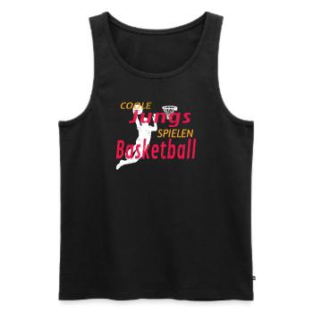 Basketball Geschenkidee Sport Design - Männer Premium Bio Tank Top - Schwarz - Vorne - AI Model Male 178 light (178cm)
