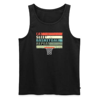 Basketball Geschenkidee Sport Design - Männer Premium Bio Tank Top - Schwarz - Vorne - AI Model Male 178 light (178cm)