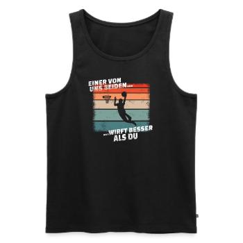 Basketball Geschenkidee Sport Design - Männer Premium Bio Tank Top - Schwarz - Vorne - AI Model Male 178 light (178cm)