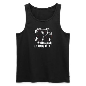 Basketball Geschenkidee Sport Design - Männer Premium Bio Tank Top - Schwarz - Vorne - Michal (187cm)