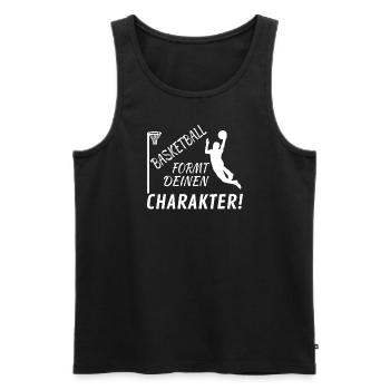 Basketball Geschenkidee Sport Design - Männer Premium Bio Tank Top - Schwarz - Vorne - AI Model Male 178 light (178cm)