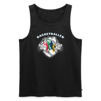 Basketball Geschenkidee Sport Design - Männer Premium Bio Tank Top - Schwarz - Vorne - AI Model Male 178 light (178cm)