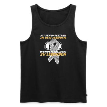 Basketball Geschenkidee Sport Design - Männer Premium Bio Tank Top - Schwarz - Vorne - AI Model Male 178 light (178cm)