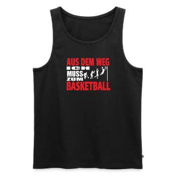 Basketball Geschenkidee Sport Design - Männer Premium Bio Tank Top - Schwarz - Vorne - Michal (187cm)