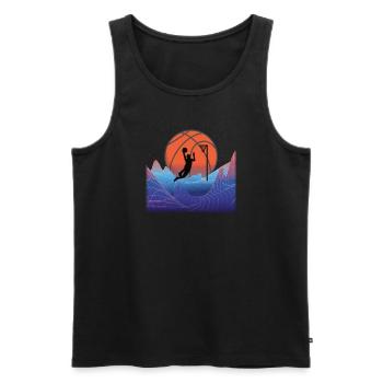 Basketball Geschenkidee Sport Design - Männer Premium Bio Tank Top - Schwarz - Vorne - AI Model Male 178 light (178cm)