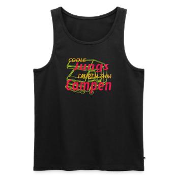 Camper Geschenkidee Camping - Männer Premium Bio Tank Top - Schwarz - Vorne - AI Model Male 178 light (178cm)