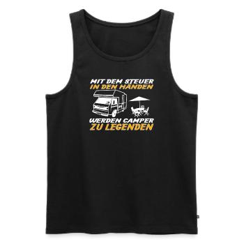 Camper Gift Idea Camping - Men's Premium Organic Tank Top - black - Front - Michal (187cm)