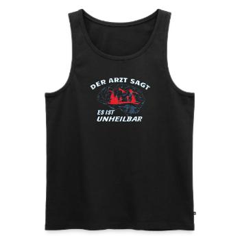 Wandern Zubehör Wanderer Motiv - Männer Premium Bio Tank Top - Schwarz - Vorne - Michal (187cm)