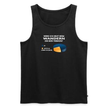 Wandern Zubehör Wanderer Motiv - Männer Premium Bio Tank Top - Schwarz - Vorne - Michal (187cm)