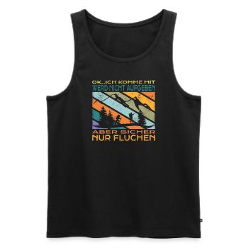 Wandern Zubehör Wanderer Motiv - Männer Premium Bio Tank Top - Schwarz - Vorne - Michal (187cm)