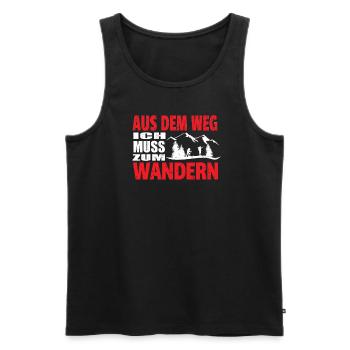 Wandern Zubehör Wanderer Motiv - Männer Premium Bio Tank Top - Schwarz - Vorne - Michal (187cm)