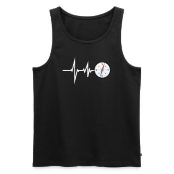 Wandern Zubehör Wanderer Motiv - Männer Premium Bio Tank Top - Schwarz - Vorne - Michal (187cm)