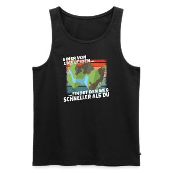 Hiking Accessories Wanderer Motif - Men's Premium Organic Tank Top - black - Front - Michal (187cm)
