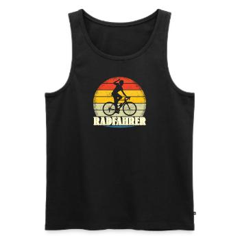 Bicycle Accessories Cyclist Motif - Men's Premium Organic Tank Top - black - Front - Michal (187cm)