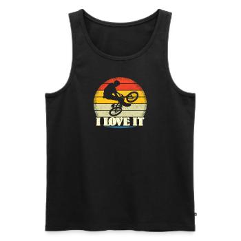 Bicycle Accessories Cyclist Motif - Men's Premium Organic Tank Top - black - Front - Michal (187cm)
