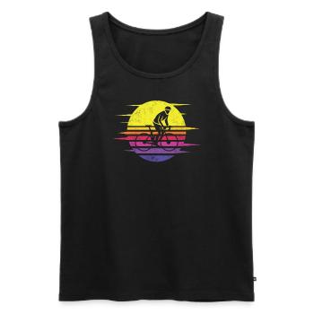 Bicycle Accessories Cyclist Motif - Men's Premium Organic Tank Top - black - Front - Michal (187cm)