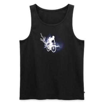 Bicycle Accessories Cyclist Motif - Men's Premium Organic Tank Top - black - Front - Michal (187cm)