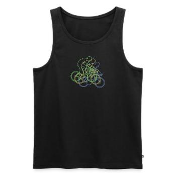 Bicycle Accessories Cyclist Motif - Men's Premium Organic Tank Top - black - Front - Michal (187cm)