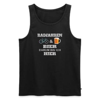 Bicycle Accessories Cyclist Motif - Men's Premium Organic Tank Top - black - Front - Michal (187cm)