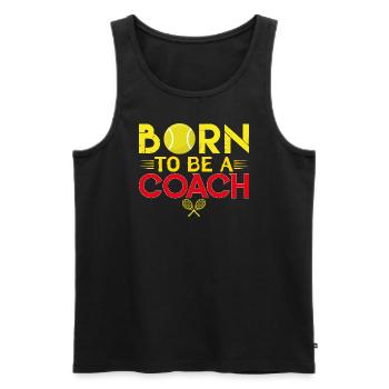 Coach Tennis | Cadeau coach Tennis Le Meilleur - Débardeur bio Premium Homme - noir - Devant - Michal (187cm)