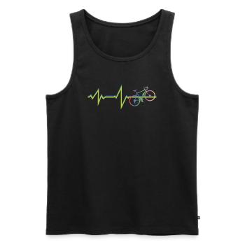 Bicycle Accessories Cyclist Motif - Men's Premium Organic Tank Top - black - Front - Michal (187cm)