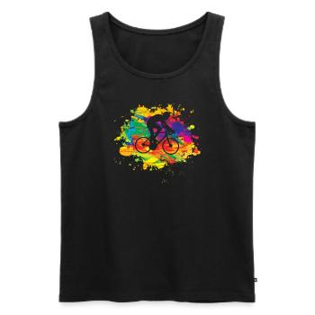 Bicycle Accessories Cyclist Motif - Men's Premium Organic Tank Top - black - Front - Michal (187cm)