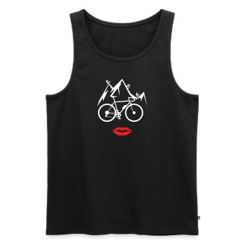 Bicycle Accessories Cyclist Motif - Men's Premium Organic Tank Top - black - Front - Michal (187cm)