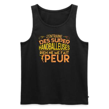 coach handball Cadeau pour le coach Handball !! - Débardeur bio Premium Homme - noir - Devant - Michal (187cm)