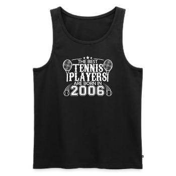 2006 Tennisspieler | Tennisspieler Geschenk 2006 - Männer Premium Bio Tank Top - Schwarz - Vorne - Michal (187cm)