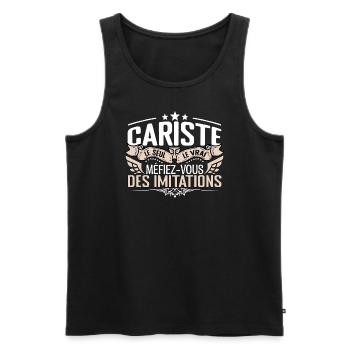 Cariste le seul Cariste le vrai Cariste - Débardeur bio Premium Homme - noir - Devant - Michal (187cm)