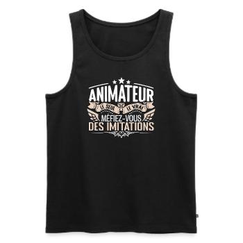 Animateur le seul Animateur le vrai Animateur - Débardeur bio Premium Homme - noir - Devant - AI Model Male 178 light (178cm)